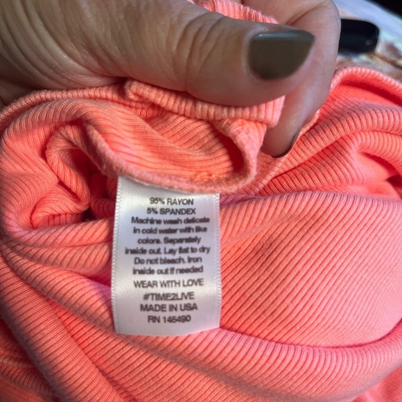 NWT Electric & Rose- Racer Back Ribbed tank Dress in Neon Pink. Size M. - Picture 4 of 6